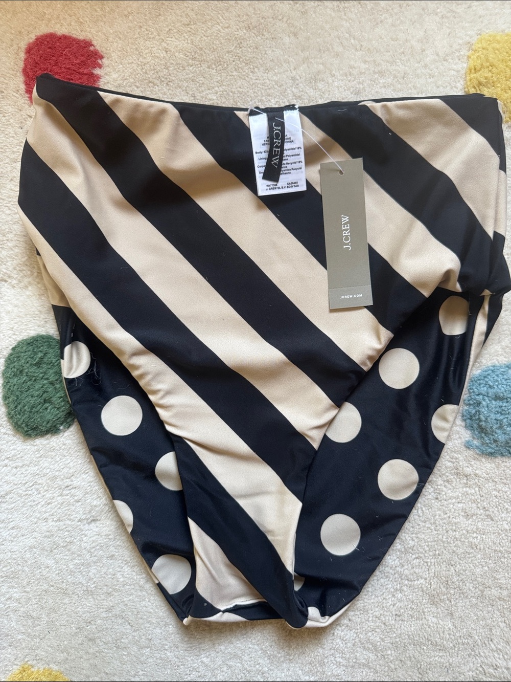 NWT J. Crew Hallie Reversible High-Waist Bikini Bottom